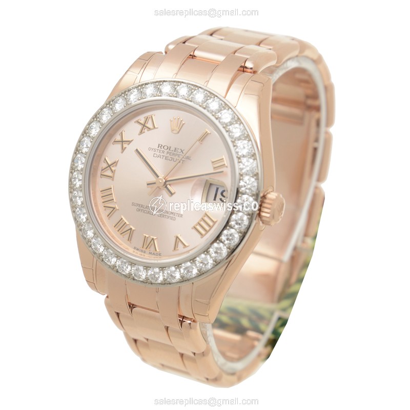 Rolex 81285 LADY DATEJUST Automatic 18kt Rose Gold & Diamonds