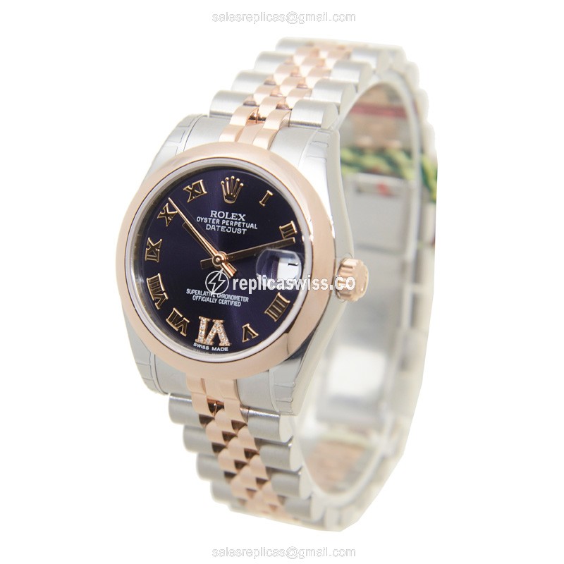 Rolex 178241PURPLERNVIDIA LADY DATEJUST Automatic 18kt Rose Gold & Steel