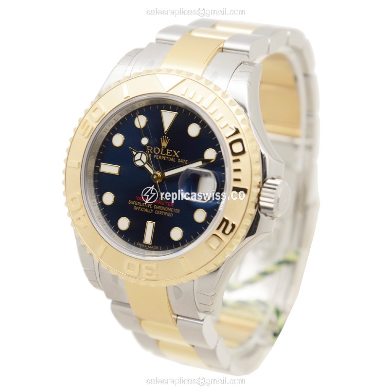 Rolex 16623BL YACHT MASTER Automatic 18kt Gold & Steel