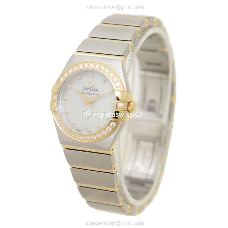 Omega 123.25.24.60.55.011 CONSTELLATION Quartz 18kt Gold & Diamond & Steel