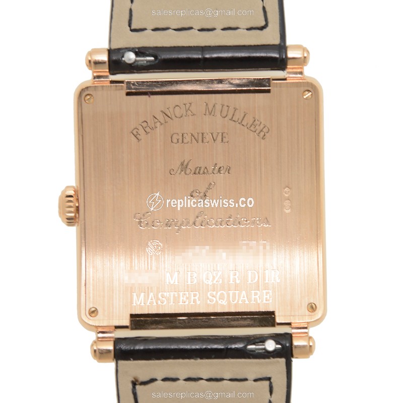 Franck Muller 6002 M B QZ R D 1R (5N) MASTER SQUARE Quartz 18kt Rose Gold & Diamonds