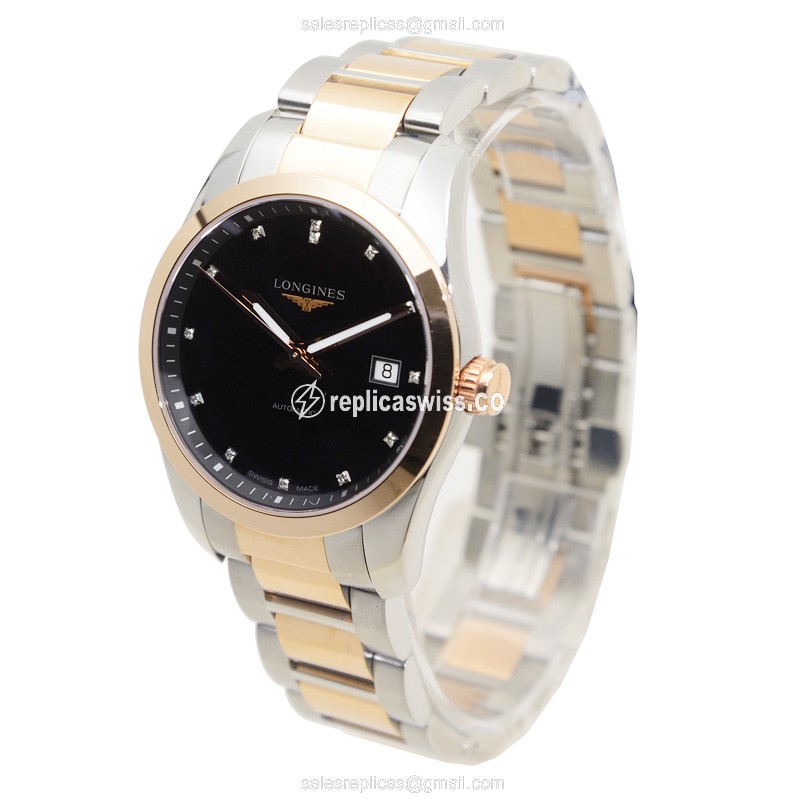 Longines L2.785.5.58.7 CONQUEST Automatic 18kt Rose Gold & Steel