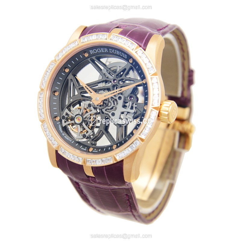 Roger Dubuis RDDBEX0404 EXCALIBUR Manual Wind 18kt Rose Gold & Diamonds