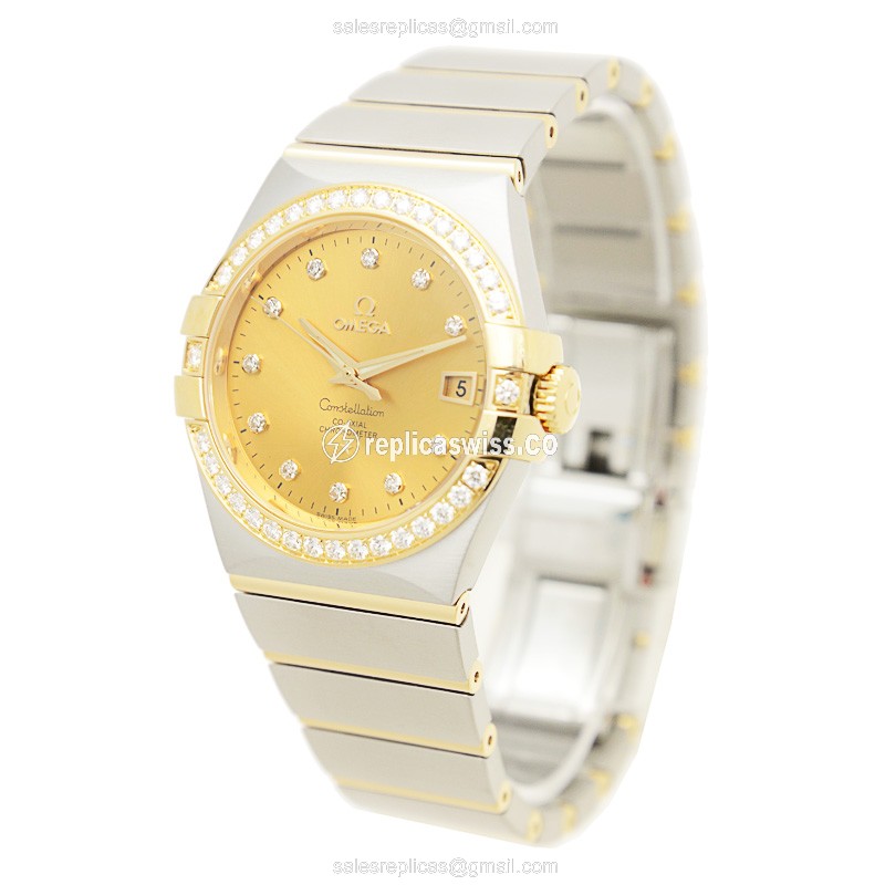 Omega 123.25.35.20.58.001 CONSTELLATION Automatic 18kt Gold & Diamond & Steel