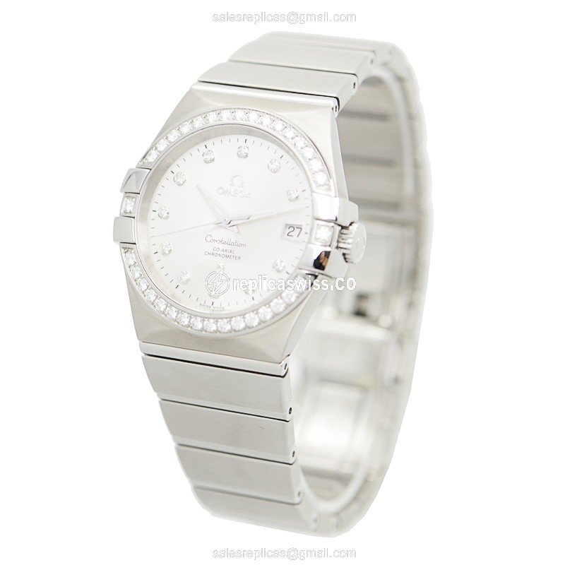 Omega 123.15.35.20.52.001 CONSTELLATION Automatic Stainless Steel & Diamonds
