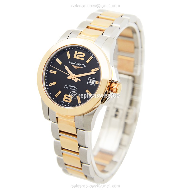 Longines L3.276.5.56.7 CONQUEST Automatic 18kt Rose Gold & Steel