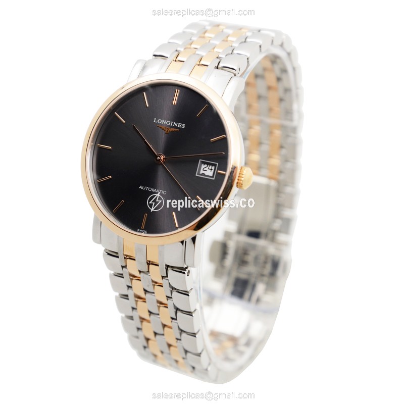Longines L4.809.5.72.7 ELEGANT Automatic 18kt Rose Gold & Steel