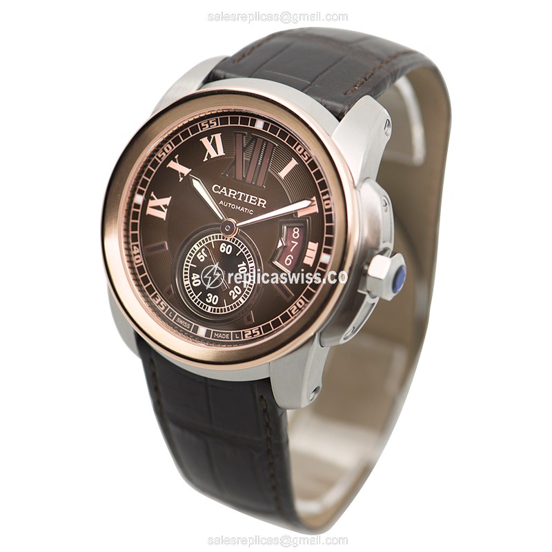 Cartier W7100051 CALIBRE DE CARTIER Automatic 18kt Rose Gold & Steel