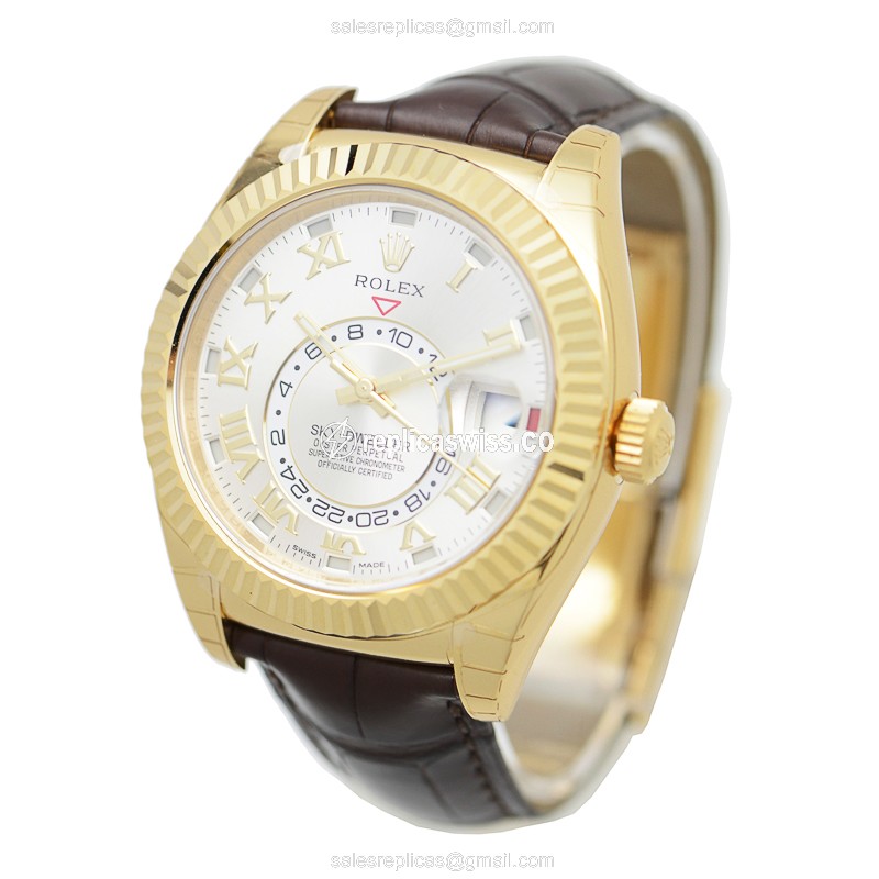 Rolex 326138SVRN SKY-DWELLER Automatic 18kt Yellow Gold