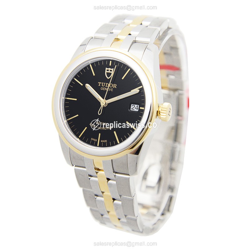 Tudor 55003-68053-BK GLAMOUR DATE Automatic 18kt Gold & Steel