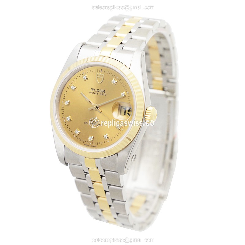 Tudor 74033-62473-10DI-CH PRICE DATE-DAY Automatic 18kt Gold & Steel