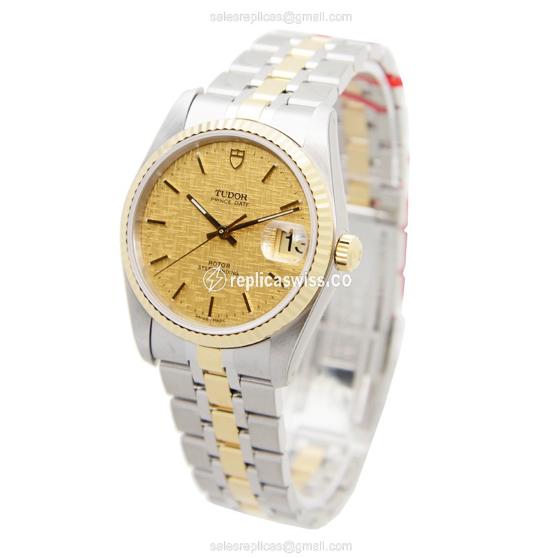 Tudor 74033-62473-CHCL PRICE DATE-DAY Automatic 18kt Gold & Steel