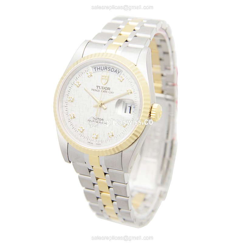 Tudor 76213-62483-10DI-SVCL PRICE DATE-DAY Automatic 18kt Gold & Steel