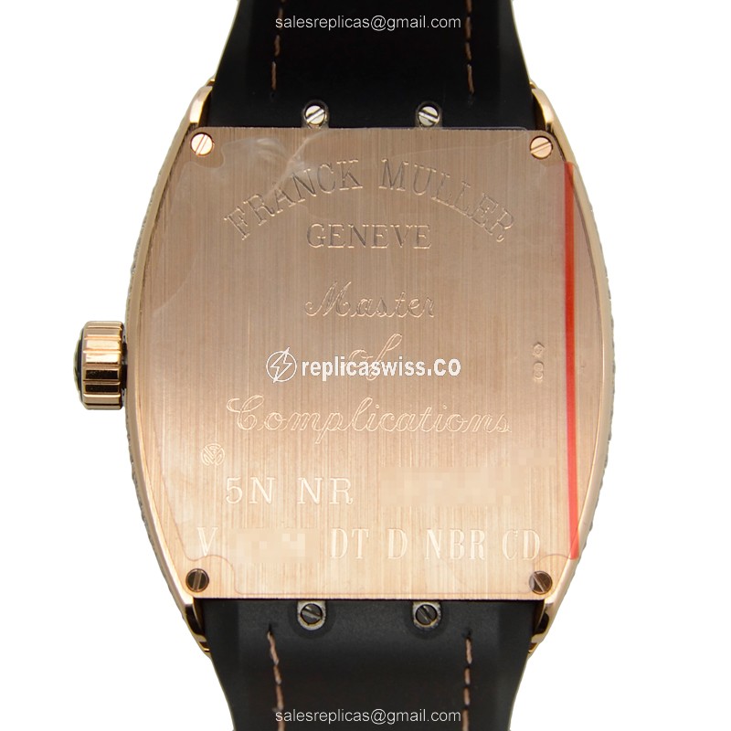 Franck Muller V 45 SC DT D NBR CD 5N.NR VANGUARD Automatic 18kt Rose Gold & Diamonds