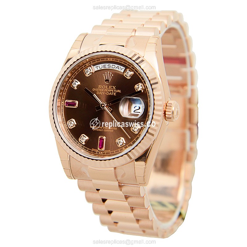 Rolex 118235BR69REDDIA DAY-DATE Automatic 18kt Rose Gold