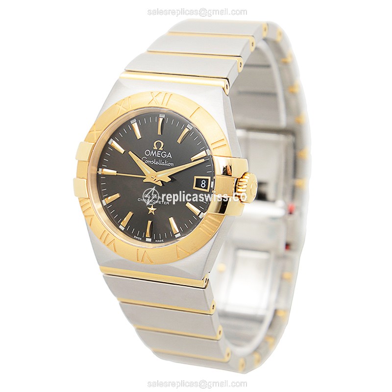 Omega 123.20.35.20.06.001 CONSTELLATION Automatic 18kt Gold & Steel