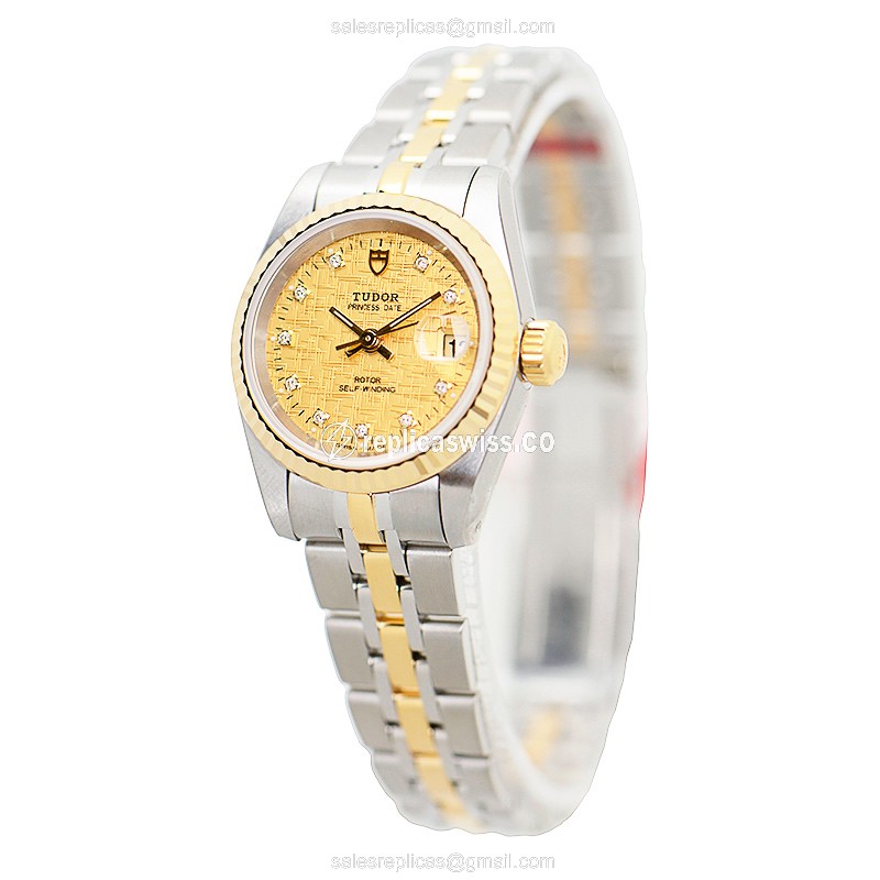 Tudor 92413-62433-10DI-CHCL PRINCESS DATE Automatic 18kt Gold & Steel