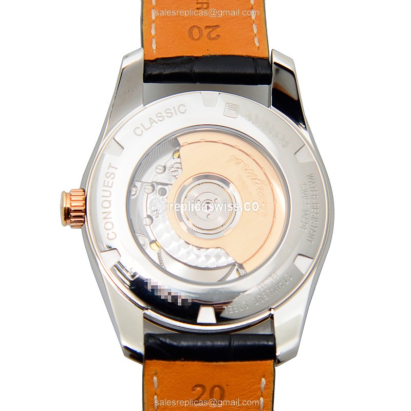 Longines L2.785.5.56.3 CONQUEST Automatic 18kt Rose Gold & Steel