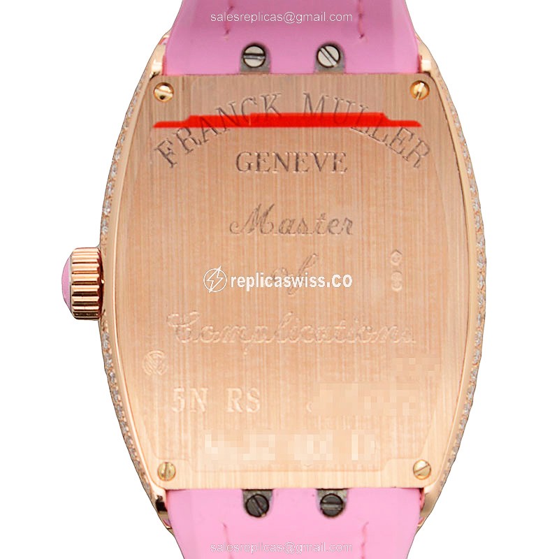 Franck Muller V 32 QZ D (5N.RS) VANGUARD Quartz 18kt Rose Gold & Diamonds