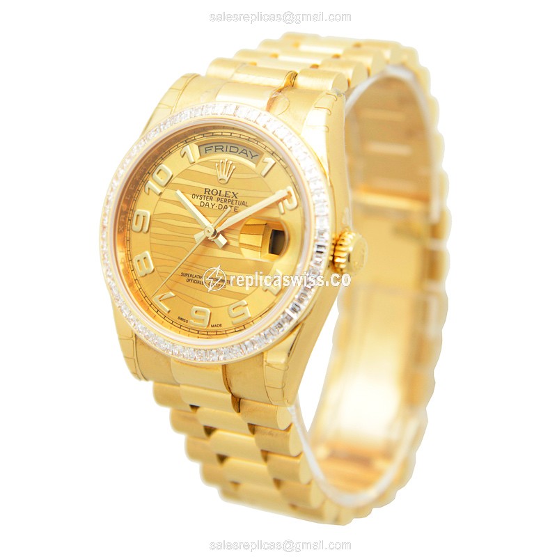 Rolex 118398BRWAVEAR DAY-DATE Automatic 18kt Gold & Diamond & Steel