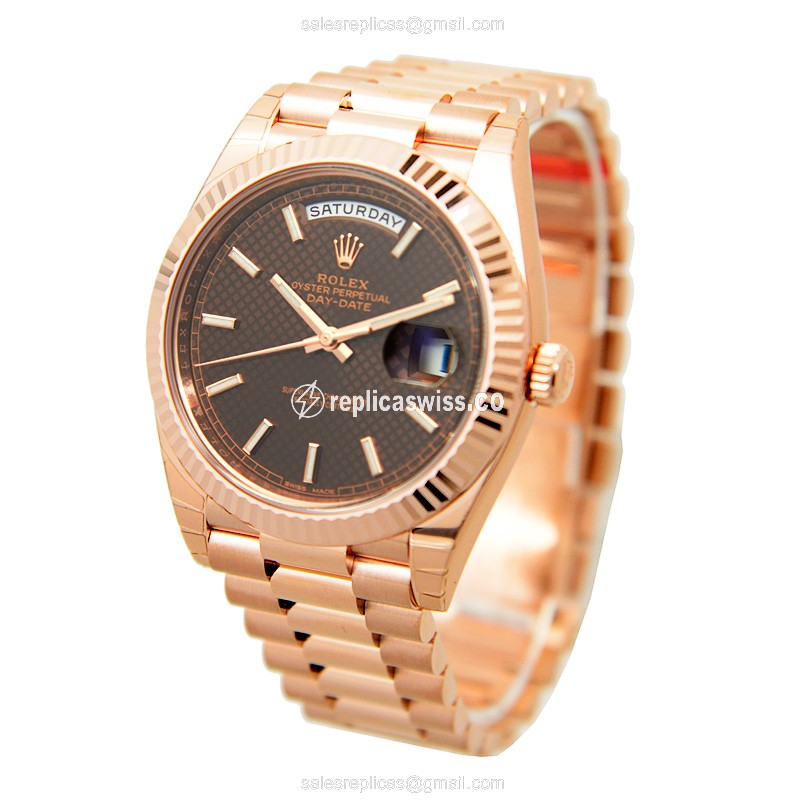 Rolex 228235BRWTBAR DAY-DATE Automatic 18kt Rose Gold