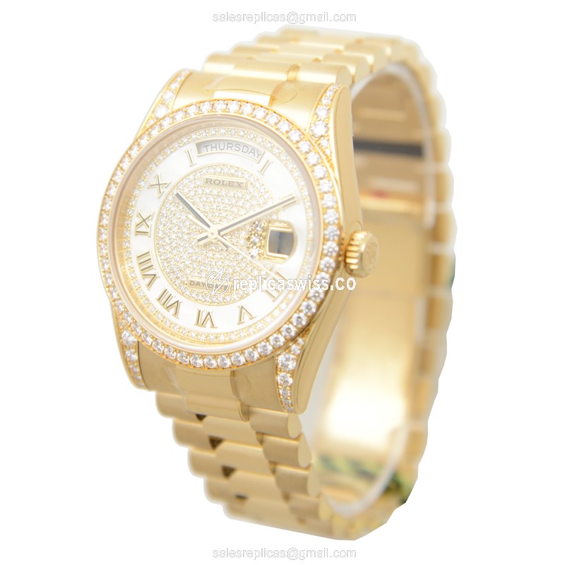 Rolex 118388NRZ DAY-DATE Automatic 18kt Gold & Diamond & Steel