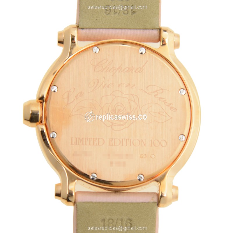 Chopard 277473-5011 HAPPY SPORT Quartz 18kt Rose Gold & Diamonds