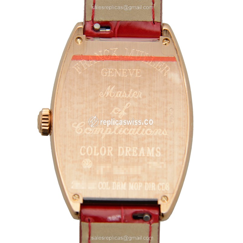Franck Muller 2852 QZ COL DRM MOP D1R CD8 (5N) CINTREE CURVEX Quartz 18kt Rose Gold & Diamonds
