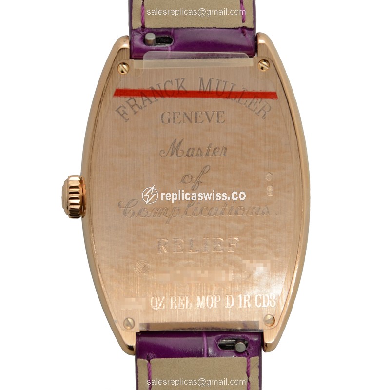 Franck Muller 2852 QZ REL MOP D 1R CD8 (5N) CINTREE CURVEX Quartz 18kt Rose Gold & Diamonds