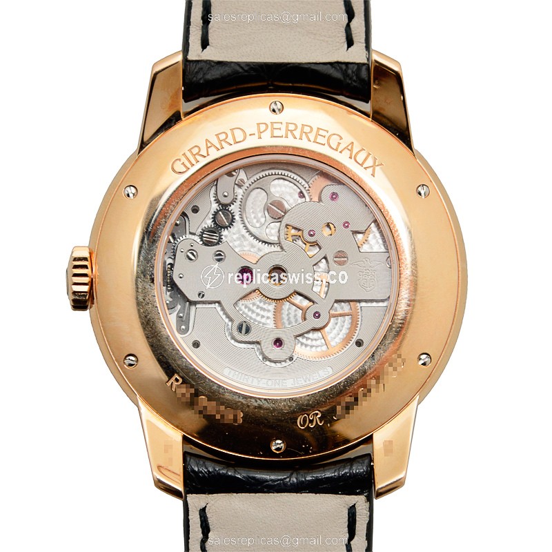 Girard Perregaux 99193D52A001BA6A TOURBILLON WITH THREE GOLD BRIDGES Automatic 18kt Rose Gold & Diamonds