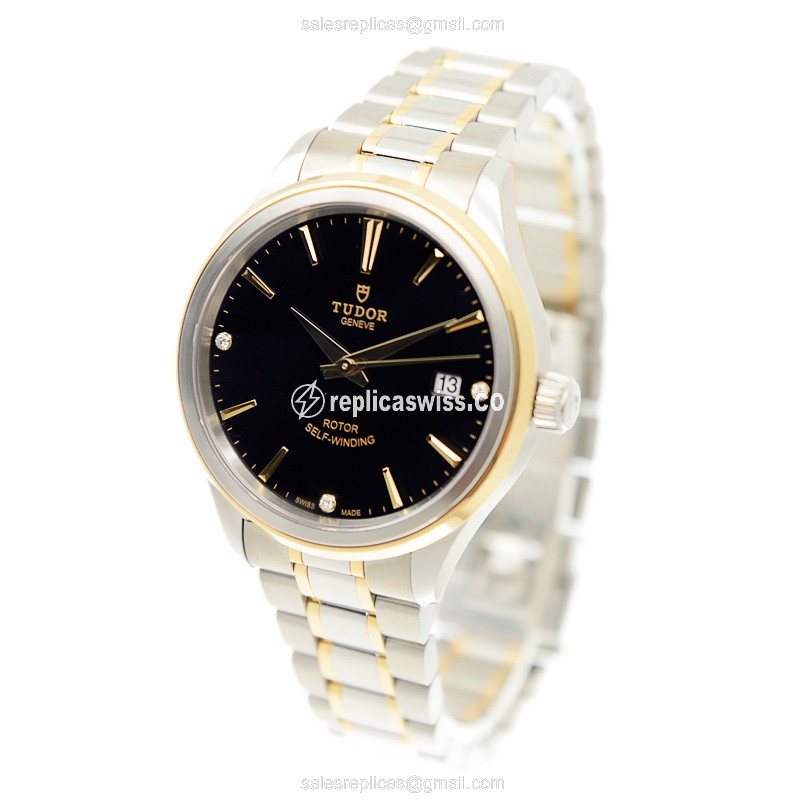 Tudor 12503-65053-369DI-BK STYLE Automatic Gold & Steel