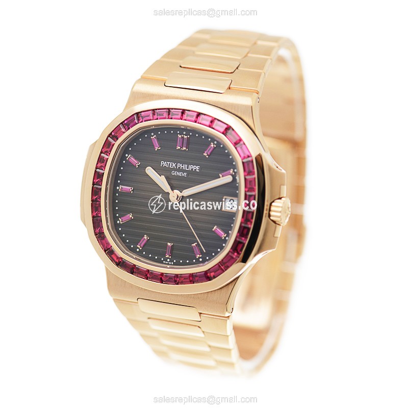 Patek Philippe 5723-112R-001 NAUTILUS Automatic 18kt Rose Gold & Diamonds