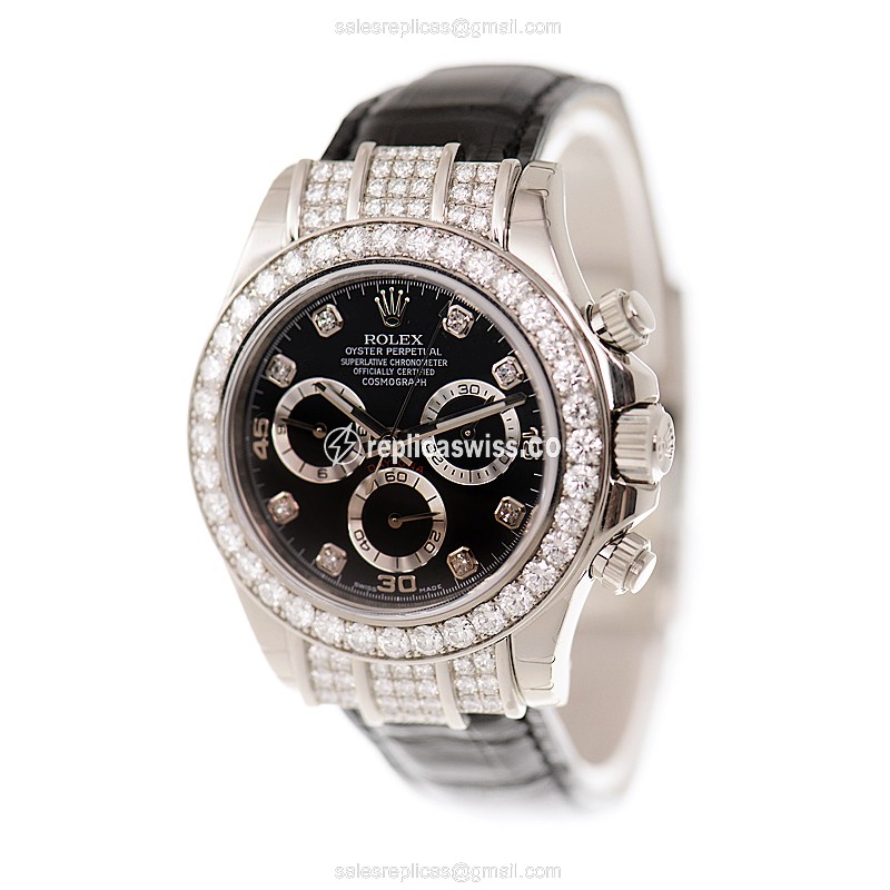 Rolex 116599RBR-BK8DIA DAYTONA Automatic 18kt White Gold & Diamond