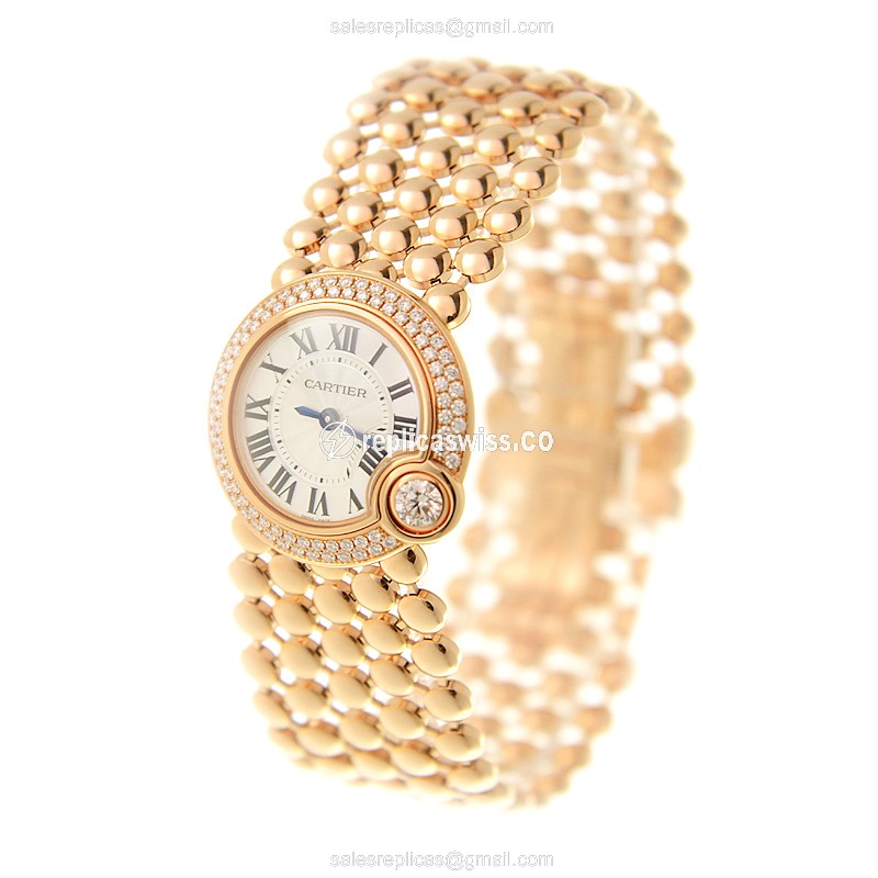 Cartier WE902057 BALLON BLEU Quartz 18kt Rose Gold & Diamonds