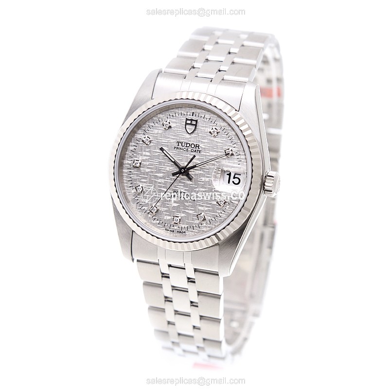 Tudor 74034-62470-10DI-SVCL PRINCE DATE Automatic 18kt White Gold & Steel