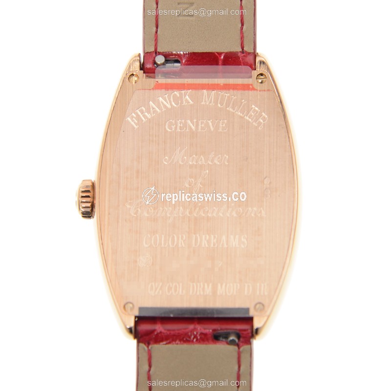 Franck Muller 2852 QZ COL DRM MOP D 1R (5N) CINTREE CURVEX Quartz 18kt Rose Gold & Diamonds