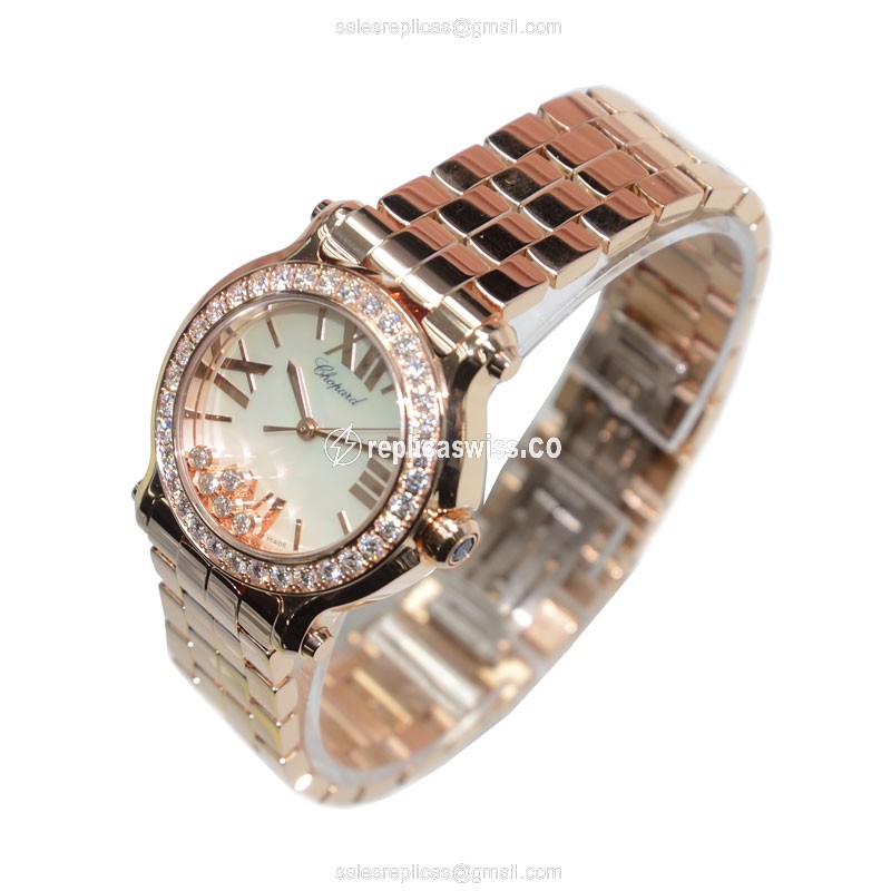 Chopard 274189-5007 HAPPY SPORT Quartz 18kt Rose Gold & Diamonds