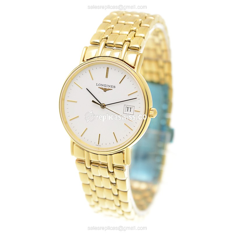 Longines L4.720.2.12.8 PRESENCE Quartz Gold-Plated & Stainless Steel