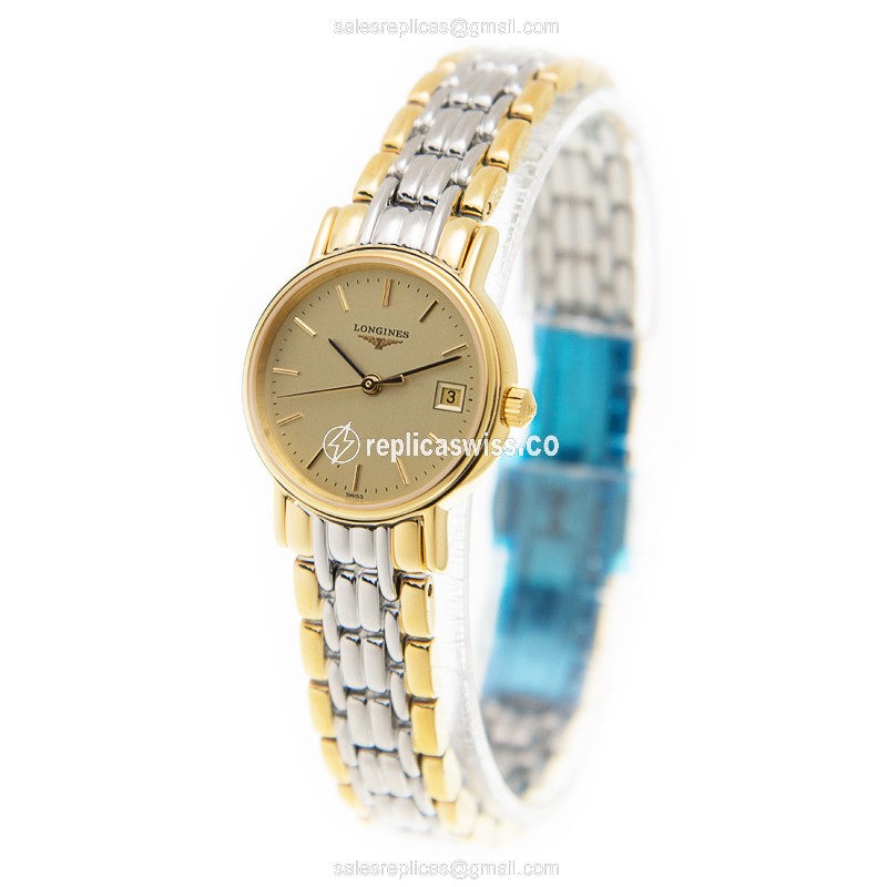 Longines L4.220.2.32.7 PRESENCE Quartz Gold-Plated & Stainless Steel
