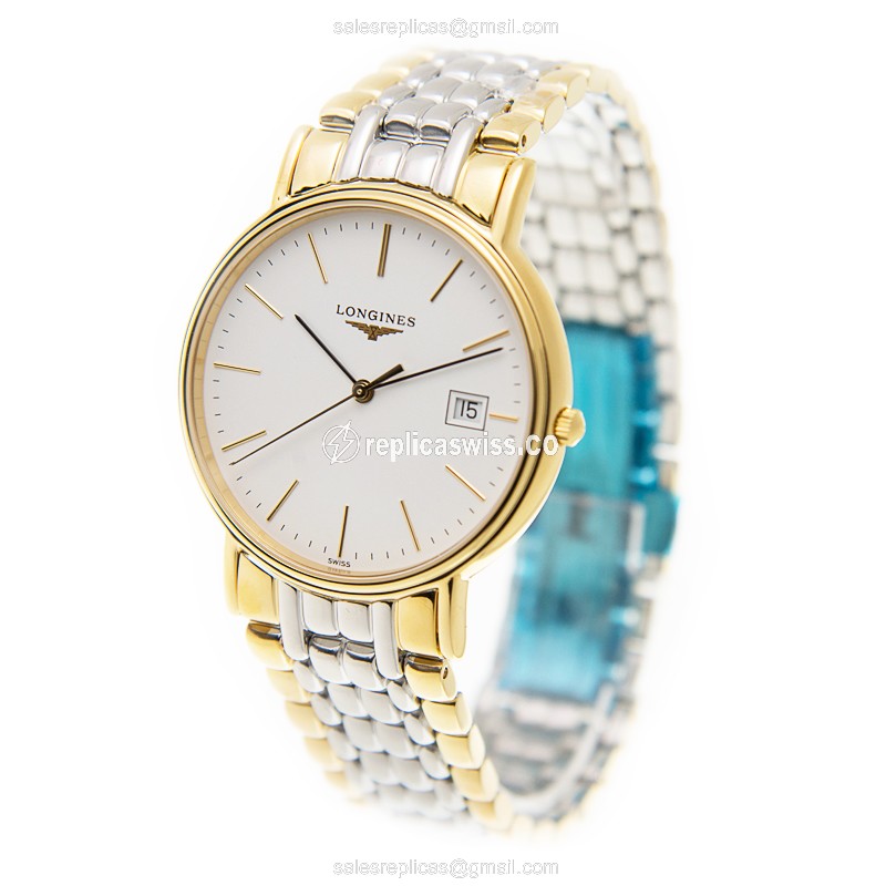 Longines L4.790.2.12.7 PRESENCE Quartz Gold-Plated & Stainless Steel
