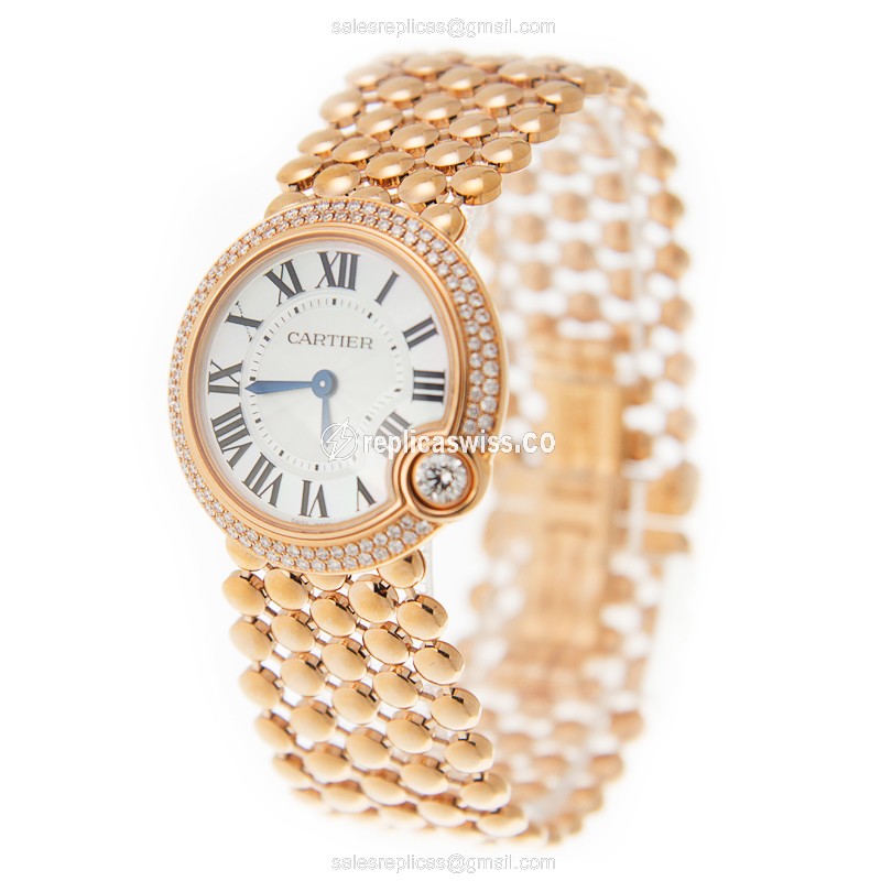 Cartier WE902071 BALLON BLEU Quartz 18kt Rose Gold & Diamonds