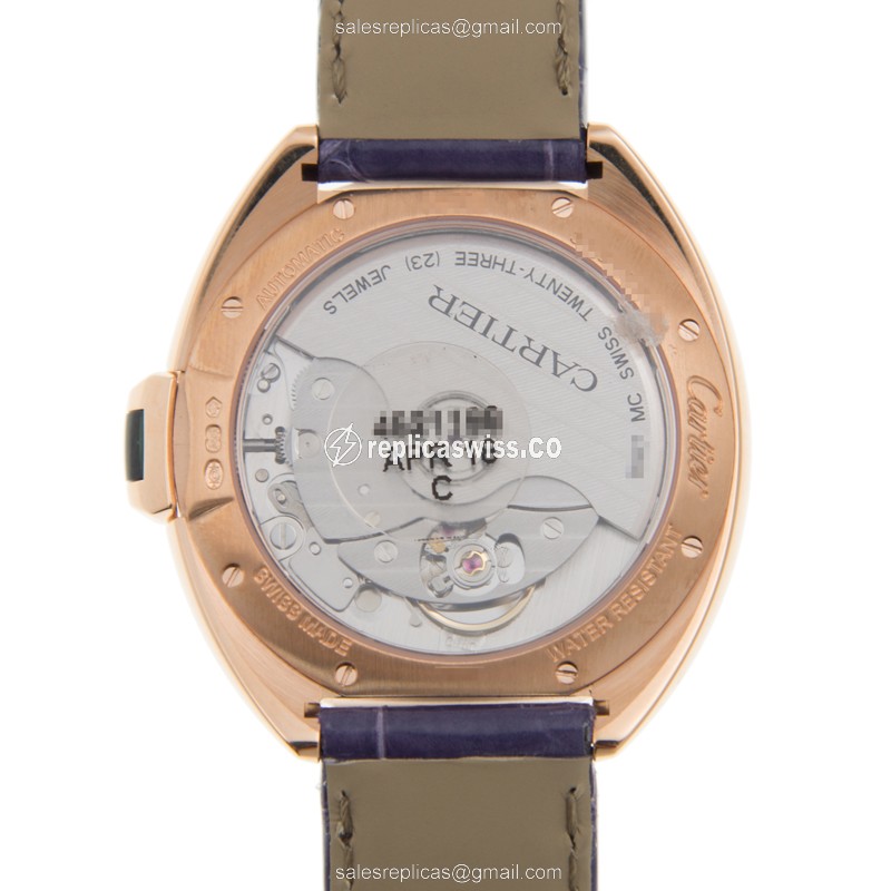 Cartier WJCL0039 CLe DE CARTIER Automatic 18kt Rose Gold & Diamonds