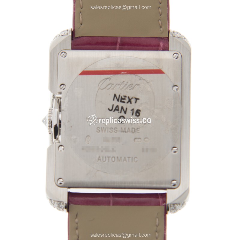 Cartier WT100018 TANK Automatic Stainless Steel & Diamonds