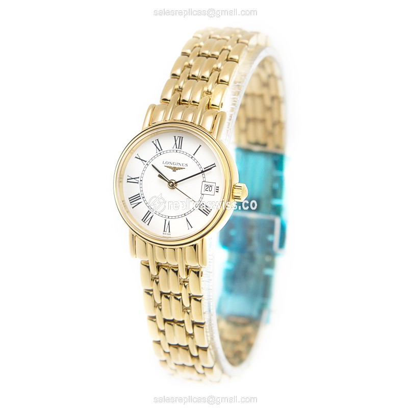 Longines L4.220.2.11.8 PRESENCE Quartz Gold-Plated & Stainless Steel