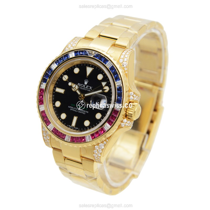 Rolex 116758SA GMT-MASTER II Automatic 18kt Gold & Diamond & Steel