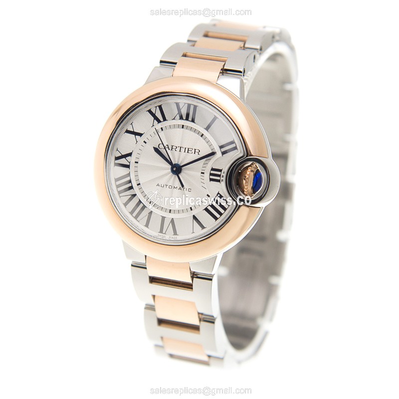 Cartier W2BB0023 BALLON BLEU Automatic 18kt Rose Gold & Steel