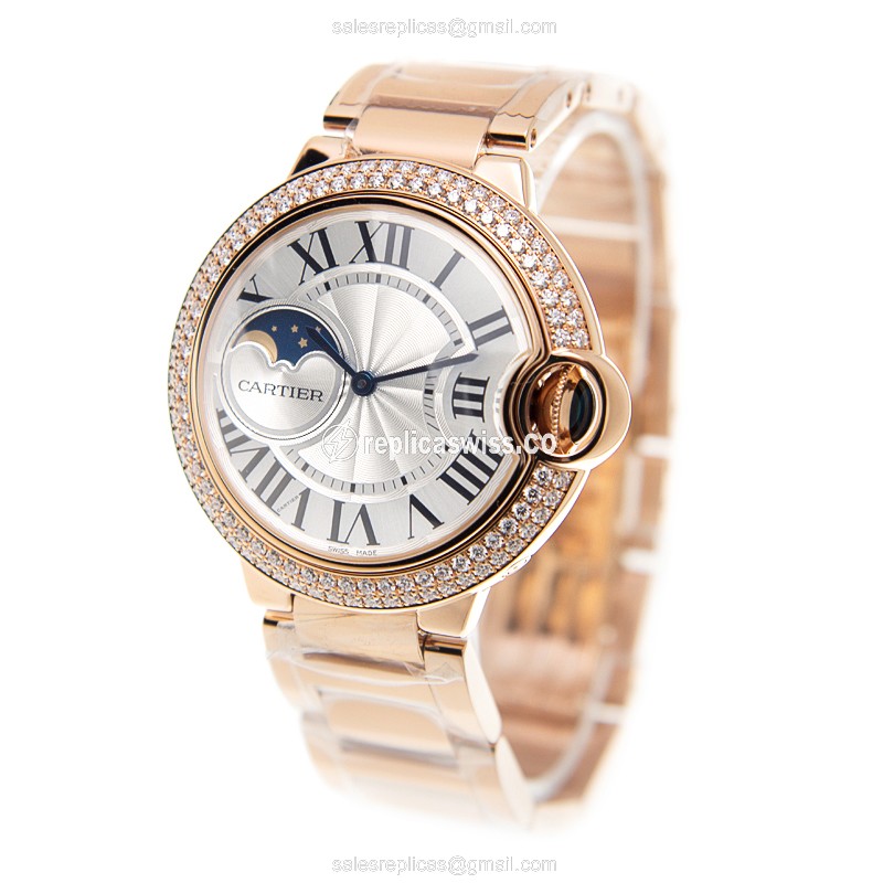 Cartier WJBB0025 BALLON BLEU Automatic 18kt Rose Gold & Diamonds
