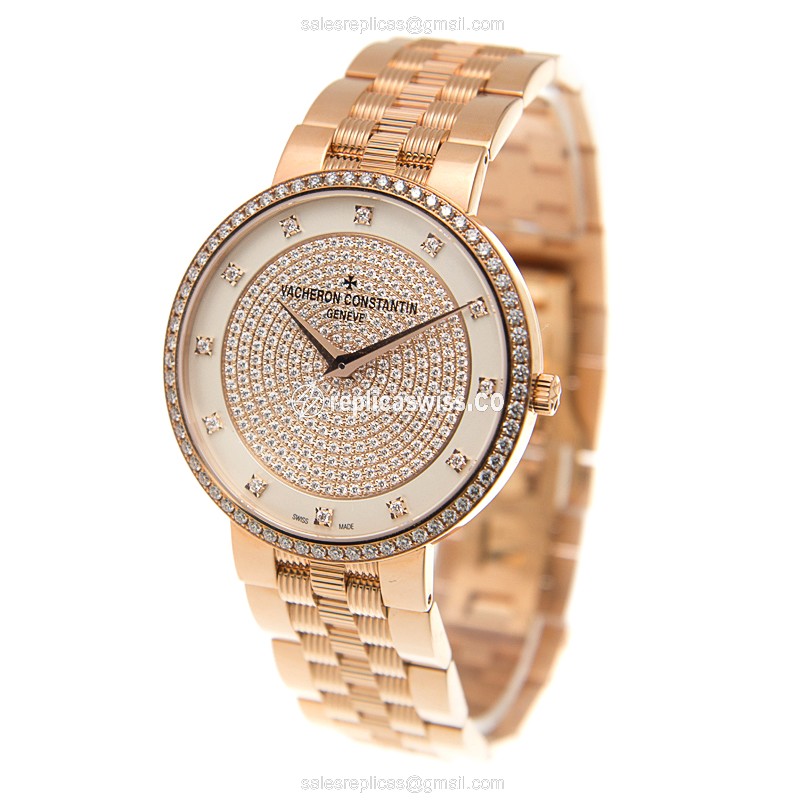 Vacheron Constantin 81576/V01R-9695 TRADITIONNELLE Manual Wind 18kt Rose Gold & Diamonds