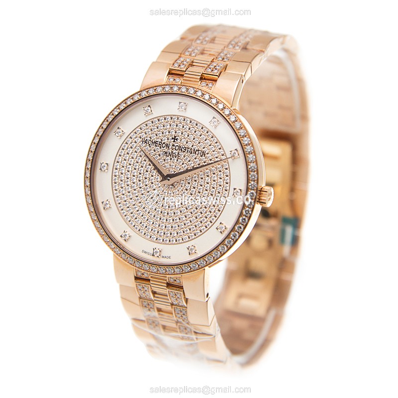 Vacheron Constantin 81576/V03R-9695 TRADITIONNELLE Manual Wind 18kt Rose Gold & Diamonds