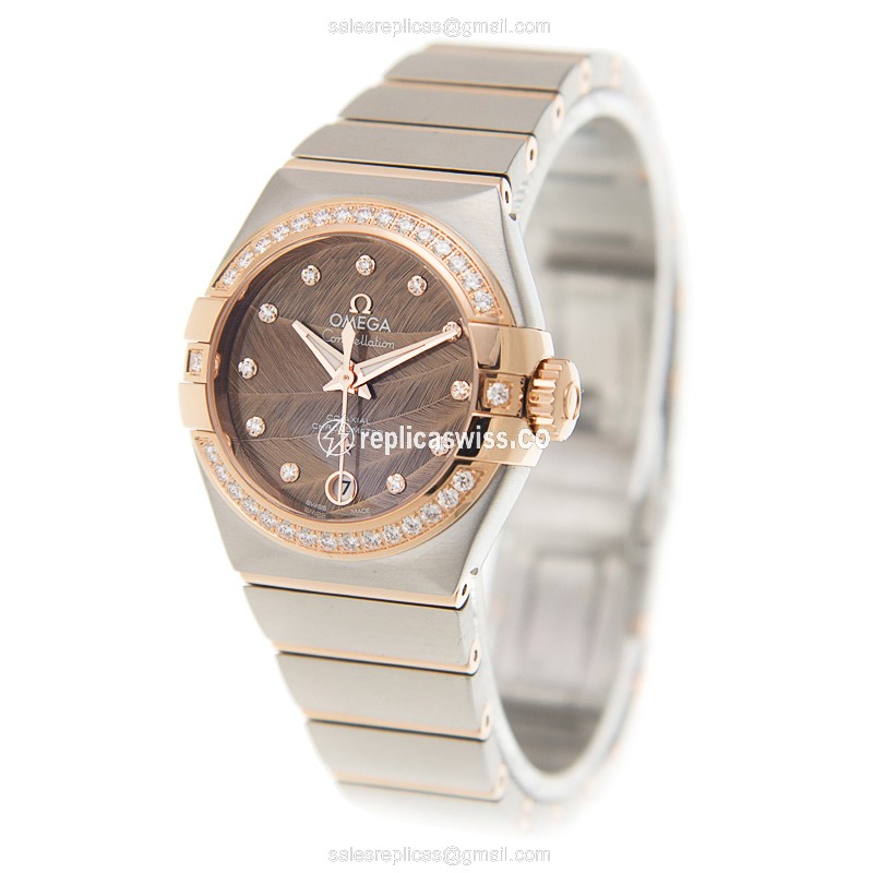 Omega 123.25.27.20.63.001 CONSTELLATION Automatic 18kt Rose Magic & Diamond